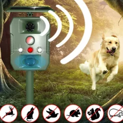 INF Skadedjur & Insekter-Solcellsdriven skadedjursskrämma med ultraljud, rörelsesensor och ljud