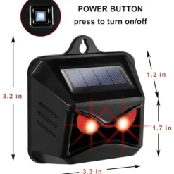 Skadedjur & Insekter-Solcellsdrivna repellenter kompatibla med vilda djur som tvättbjörnar, rådjur, rävar, vildsvin, etc. 2 effektiva insektsmedel med rött LED-ljus【pl】