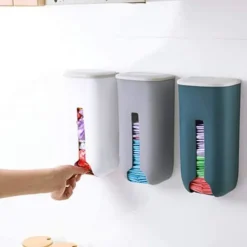 NeunWolken Soptunnor-Sopbehållare i plast, väggmonterad självhäftande hänglåda, vit