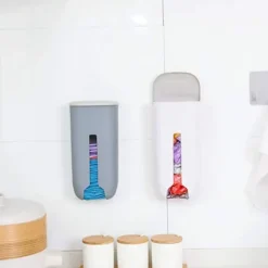 NeunWolken Soptunnor-Sopbehållare i plast, väggmonterad självhäftande hänglåda, vit