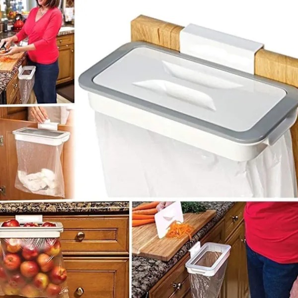 BEBETTER Soptunnor-Sopkassehållare med klämma för låda/dörr/skåp, idealisk för husbil, resor, hem, kök, avfallssortering