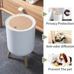 YIXI Soptunnor-Sopkorg med trycklock, hundsäker sopkorg