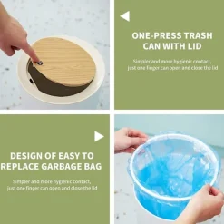 YIXI Soptunnor-Sopkorg med trycklock, hundsäker sopkorg