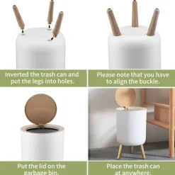 YIXI Soptunnor-Sopkorg med trycklock, hundsäker sopkorg