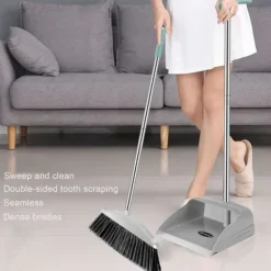 Rengöringsmedel-Sopset med Kvast och Skyffel, Skyffel Kvast med Långt Skaft, Kvast och Skyffel Set för Rengöring