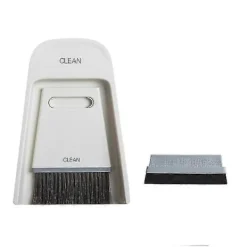 Rengöringsmedel-Sopskyffelset, dammborstar skrivbord bord mini kvast rengöringsborste torkningsverktyg (grå vit)