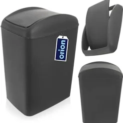 Orion Soptunnor-Soptunna 5L, mörkgrå plast, svängbart lock