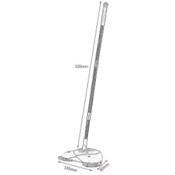 Städmaskiner-Spin Hand Push Broom Justerbar Sopa Utrustning Hem