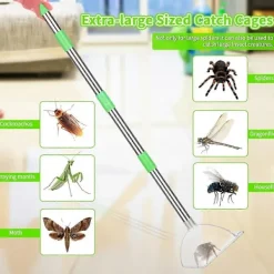 Skadedjur & Insekter-Spindel- och insektsfångare - 81 cm justerbar långskaftad spindelfångare och frigörare, kontaktlös fångst av insekter