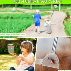 Skadedjur & Insekter-Spindel- och insektsfångare - 81 cm justerbar långskaftad spindelfångare och frigörare, kontaktlös fångst av insekter