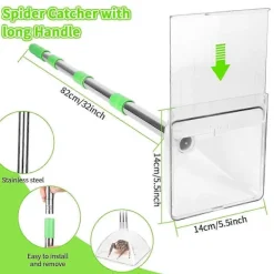 Skadedjur & Insekter-Spindel- och insektsfångare - 81 cm justerbar långskaftad spindelfångare och frigörare, kontaktlös fångst av insekter