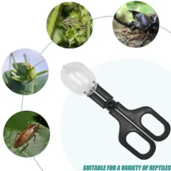 Skadedjur & Insekter-2st Bärbar Transparent Insektsfångare Inomhus Utomhus Bug Scooper Clamp Tång Pincett Naturutforskningsleksak, blå (svart)