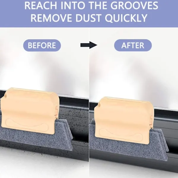 ATELA Fönsterrengöring-3st Creative Groove Rengöringsborste, Magic Fönsterrengöringsborste, Rengör snabbt alla hörn och luckor, Stark Power