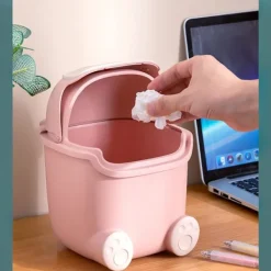 Soptunnor-Söt Flip Papperskorg Söt Djurformad Avfallskorg Söt Skrivbords Papperskorg för Badrum, Kök, Kontor