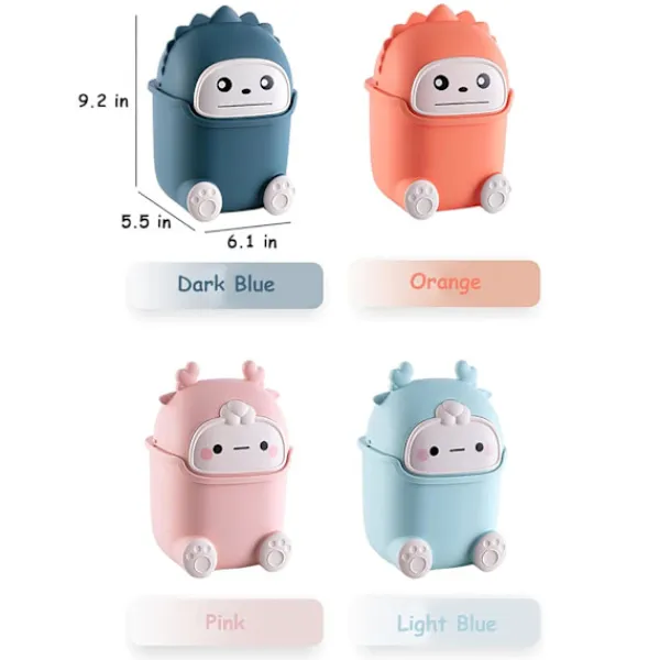 Soptunnor-Söt flipp-papperskorg Söt djurformad soptunna Söt skrivbordspapperskorg för badrum, kök, kontor-FA6-