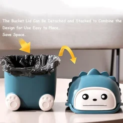 Soptunnor-Söt flipp-skräpburk Söt djurformad papperskorg Söt skrivbordspapperskorg för badrum, kök, kontor