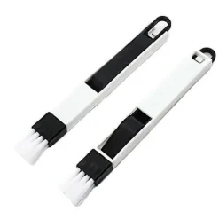 Fönsterrengöring-10st Plast Hörn & Kanter Damm Multifunktionell Rengöringsborste för Fönsterkarm, Tangentbord med Mini Sopskyffel, 18*1.7cm