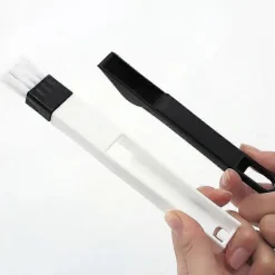 Fönsterrengöring-10st Plast Hörn & Kanter Damm Multifunktionell Rengöringsborste för Fönsterkarm, Tangentbord med Mini Sopskyffel, 18*1.7cm