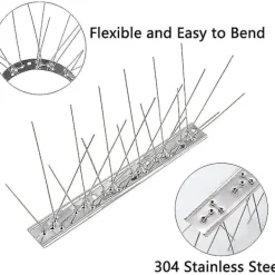Skadedjur & Insekter-st rostfria fågelpiggar, stålfågelpiggar, anti-duvpinnar, fågelavvisande piggar, för balkongtak och fönster, 33 cm