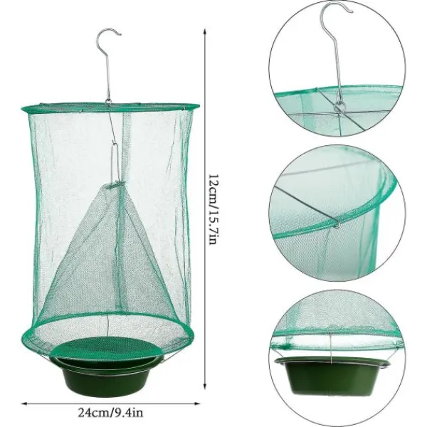 Skadedjur & Insekter-6st/ set Bärbar Ranch Återanvändbar Flugfälla med Betesbricka Hängande Pe