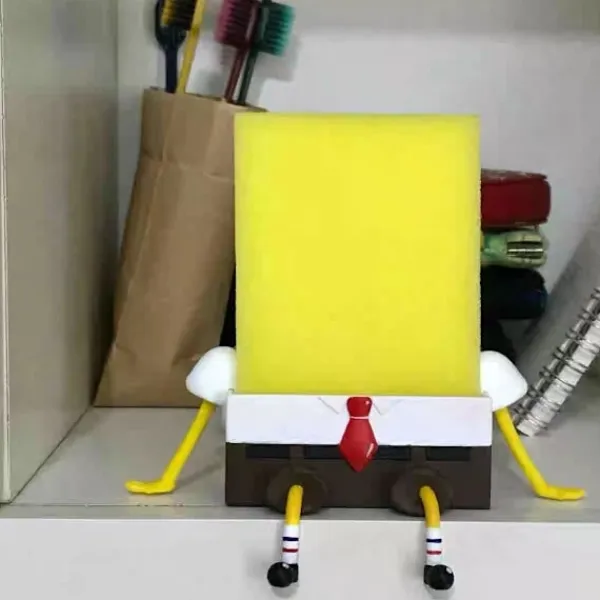 Svampar & Dukar-Söt tecknad svamphållare med svamp, kökssvamphållare för Spongebob, kökssvampar
