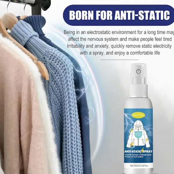 FMYSJ Rengöringsmedel-Statisk Spray för Kläder, Statisk Spray, Statisk Eliminator Spray, Statisk Bortskaffare för Kläder, Statisk Skyddsspray för Kläder, 100ml (FMY)