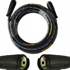 Rosfix Högtryckstvättar-SteelHose Black Pro 10M – Hogtrycksslang med Stalflata | M22 X M22 | 250 Bar | Kompatibel med Karcher HD HDS