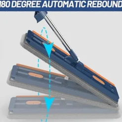 Städmoppar-Stor Platt Moppset, 360° Swivelmopp med Urvridningsfunktion, Golvmoppset Platt Mopp med Återanvändbara Mikrofibermoppdynor för Hårdträ Laminatplattor With 4 pcs cloth | Fyndiq