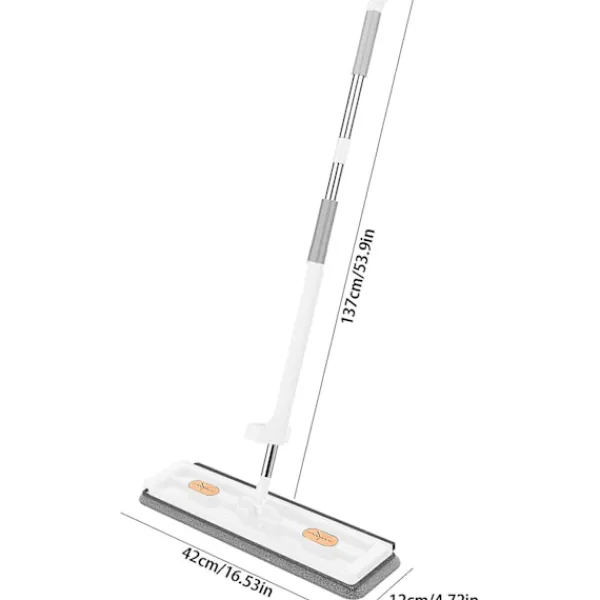 ESTONE Städmoppar-Stor Platt Moppset, 360° Swivelmopp med Urvridningsfunktion, Platt Mopp med Återanvändbara Mikrofibermoppdynor Kompatibla med Trägolv Laminatplattor -hg Mop with 6 Pads | Fyndiq