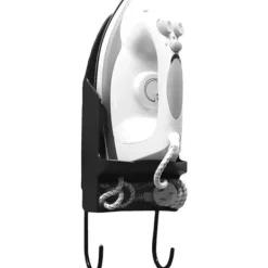 Strykjärn-Strykbrädehängare, väggmonterad elektrisk strykjärnshållare Strykbrädehållare med avtagbara krokar för hem badrumshylla