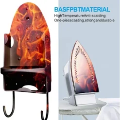 Strykjärn-Strykbrädesställ, Strykjärnsväggfäste, Strykbrädesförvaringsställ, Dörrstrykkorg [Vit]