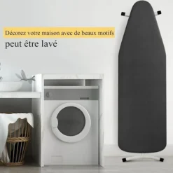 Strykjärn-Strykbrädesöverdrag 148x55cm, Extra Stort Strykbrädesöverdrag med 100% Bomullstopp och Tjock Vaddering, Lätt att Installera och Brännsäkert (XXL, Svart) | Fyndiq