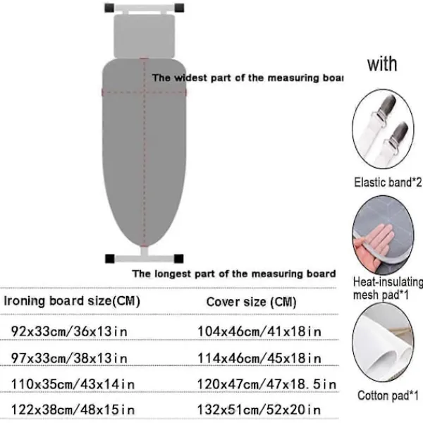 Strykjärn-Strykbrädsöverdrag med hög temperaturbeständighet Svart