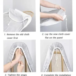 Strykjärn-Strykbrädsöverdrag med hög temperaturbeständighet Svart