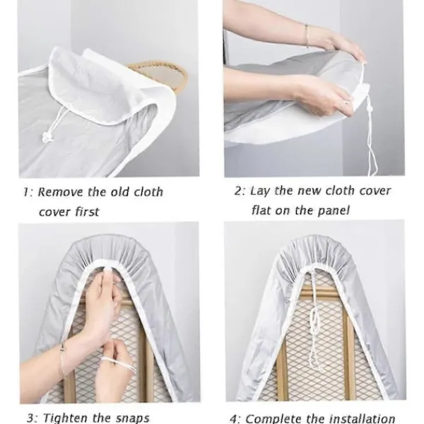 Strykjärn-Strykbrädsöverdrag med hög temperaturbeständighet Svart