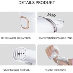 AIZHENCHEN Ångtvättar-Strykjärn, ångborste resejärn mini, handjärn ste