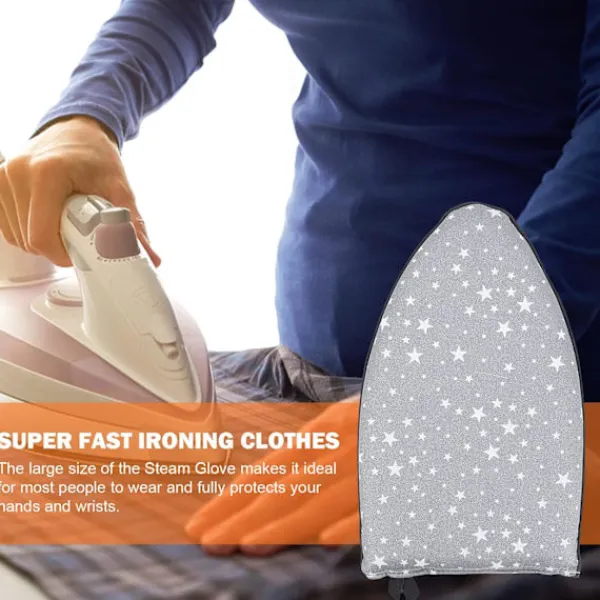 Strykjärn-Strykjärnshandske för ångstrykjärn, ångbeständig handske, värmebeständig komplett skyddande ångstrykjärnsvante med fingerögla