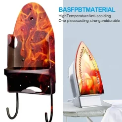 Strykjärn-Strykjärnshållare Väggmontering, för Max 5 tum Bredd, Svart