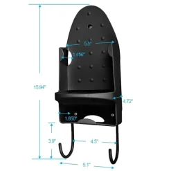 Strykjärn-Strykjärnshållare Väggmontering, för Max 5 tum Bredd, Svart
