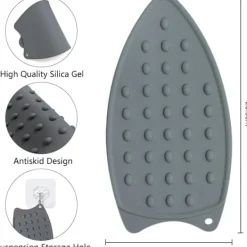 Strykjärn-Strykjärnsmatta i silikon - Strykjärnsunderlägg, Strykjärnshållare, Silikonmatta (Grå)