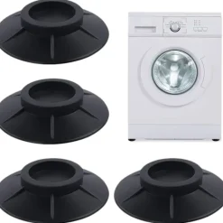 Tvättmaskiner-Stötdämpande tvättmaskinsfötter 4 st tvättmaskinsstötdämpande, antivibrationsdynor tvättmaskinsantivibrationsdynor (svart, 4 cm)