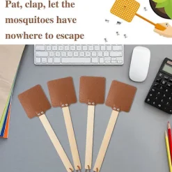 Skadedjur & Insekter-Stycken 17,3 tum Flugsmälla Läder Flugsmälla Lång Flugsmälla Manuell Flugsmälla Trähandtag B