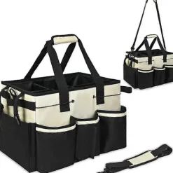 Het rea Tvättillbehör-Supererbjudande till lågt pris! Städväska med Multifunktionell Ficka & Justerbar Axelrem för Städmaterial - Glad