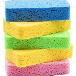 Svampar & Dukar-Svamp för disk, stor cellulosakökssvamp, 3,5 cm tjock skrubbsvamp för tunga arbeten, repfri disksvamp för hushåll, köksredskap, bad