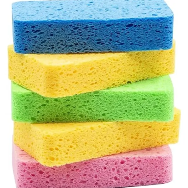 Svampar & Dukar-Svamp för disk, stor cellulosakökssvamp, 3,5 cm tjock skrubbsvamp för tunga arbeten, repfri disksvamp för hushåll, köksredskap, bad