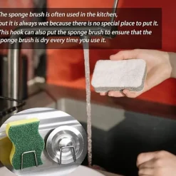 Svampar & Dukar-Svampställ för diskbänk, självhäftande SUS304 rostfritt stål diskställ svamphållare rostfri vattentät - 2 st