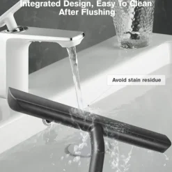 Fönsterrengöring-Svart duschskrapa, duschglasskrapa, duschskrapa med silikonstöd, silikonskrapa för badrum, glas, kakel, rengöring utan ränder