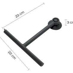 Fönsterrengöring-Svart Duschskrapa med Färgkrok och Sugpropp, Rengör Glas Harts och Gummi, Mått 23 x 22 x 3 cm och Vikt 0,1 kg, 2 års Garanti, R&D Design