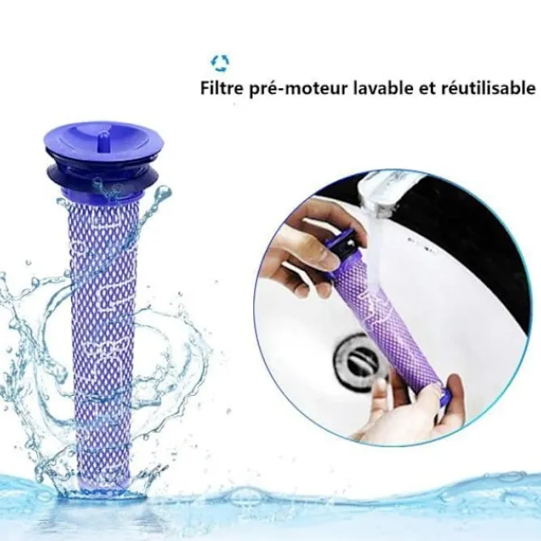 SWAREY Dammsugare & Tillbehör--batteri för Dyson V7-serien 4000mAh 21,6V Li-ion med 2 filter och 1 borste och skruvmejsel