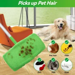 Städmoppar-Swiffer Mopp Ersättningsduk Absorberande Svamp Hushålls Våta & Torra Spin Mopp Duk Grön 4pcs